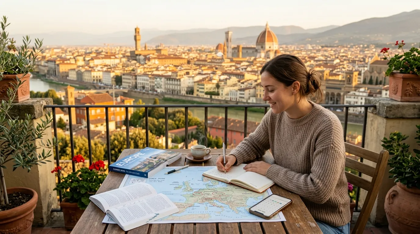 Step-by-step guide showing how to plan a Europe trip in 2026 with budget tips and itinerary